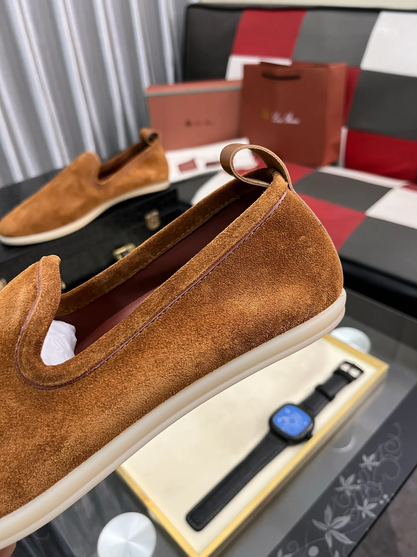 Men's men's shoes 💰420⌚️⌚️Loro*Piana pure original 2023 soft and comfortable LP deerskin flat casual star same style slip-on Loft men's shoes size 38-44